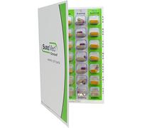 4 Times a Day Weekly XL Cold Seal Medication Blister Pack System Cards for Pills -One Piece Unit Dose Tri-Fold Booklet, Easy No Extra Equipment Needed, Just Fill and Seal (4X a Day Weekly - 6 Pack)