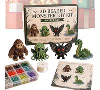 4 Tiny 3D Beaded Animal DIY Kit, PVC Mini 3D Animal Beading DIY Kit A Creative and Enjoyable Experience Gain A Great Sense of Accomplishment Enhance Creativity and Focus for Adults Teens Beginners