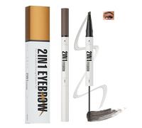 4-Tip Eyebrow Pencil with Brow Gel, Dual-Ended Design for Fuller, Defined Brows, Waterproof, Smudge-Proof & Long-Lasting Formula for Hair-Like Strokes and a Natural Look(BLACK BROWN)
