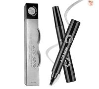 4-Tip Micro Fork Eyebrow Pen, Waterproof Smudge-Proof Long-Lasting Brow Pencil, Quick-Dry Liquid Ink Creates Natural Hair-Like Strokes for Fuller, Defined Brows, Easy to Apply(Natural black)