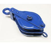 4 Ton 200MM Double Block With Swivel Eye Blue Painted - 22MM Pulley Wire Rope Safety Lifting