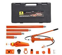 4 Ton Porta Power Kit Hydraulic Jack with Carry Case, Auto Body Frame Repair Tool Set for Car, Van, Truck, Farm Vehicle Repair - Orange