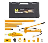 4 Ton Porta Power Kit Hydraulic Jack with Carry Case, Auto Body Frame Repair Tool Set for Car, Van, Truck, Farm Vehicle Repair - Yellow