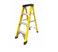 4 Tread Heavy Duty Fibreglass Step Ladder | Electricians Swingback Steps GRP 30,000v I Fibreglass Swingback Step Ladder 4 Steps Ladder