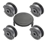 4 Trimmer Spool Line and 1 Spool Cover Cap Compatible with Bosch Art 23/26 SL Trimmer, F016800569 F016800385 Replacement Autofeed Nylon Spools