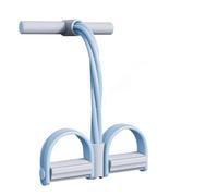 4 Tube Fitness Gum Resistance Bands Latex Pedal Exerciser Sit- Pull Rope Expander Elastic Yoga Equipment Pilates Workout For Sports And Fitness(Blue)