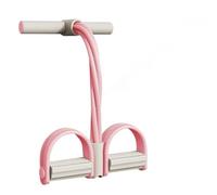 4 Tube Fitness Gum Resistance Bands Latex Pedal Exerciser Sit- Pull Rope Expander Elastic Yoga Equipment Pilates Workout For Sports And Fitness(Pink)