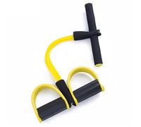 4-Tube Foot Pedal Resistance Band, Heavy Duty Exercise Band for Sit-ups & Full Body Workout, Multi-Purpose Home Fitness Equipment with Multiple Colors(Yellow)