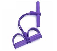 4-Tube Foot Pedal Resistance Band, Heavy Duty Exercise Band for Sit-ups & Full Body Workout, Multi-Purpose Home Fitness Equipment with Multiple Colors(Purple)