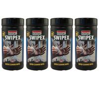 4 TUBS Bazaarist Soudal Swipex Super Heavy-Duty Cleaning Wipes - 100 Pack Resealable Tub, Dual-Sided Alcohol-Free Multi-Purpose Wipes for Removing Sealant, Adhesive, Foam, Paint, Oil & Grease