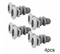 4 Twin Roller Wheels for Shower Doors, Plastic and Brass Bearings, Suitable for Glass Thickness 4 6mm, Designed for Smooth and Quiet Sliding Operation (25mm)