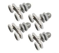 4 Twin Roller Wheels for Shower Doors, Plastic and Brass Bearings, Suitable for Glass Thickness 4 6mm, Designed for Smooth and Quiet Sliding Operation (19mm)