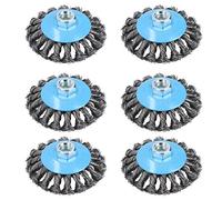 4" Twist Knot Bevel Wire Brush Rust Paint Removal for 4-1/2” Angle Grinders 6pc