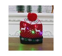 (4-Two Deer) LED Christmas Hat with Lights 2025 Knitting Cap Xmas Ornament Home Decor Navidad Natal 2025 New Year Holiday Gift