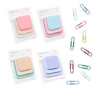 4 Types of Fantasy-Themed Note Paper and 10 Mixed-Color Paper Clips, Office Learning Note Paper, Creative Office Stationery, Convenient Index Stickers.