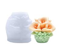 4 Types Resin Flower Molds, Bloom Casting Silicone for Candle Soap Making 3D Daisy Tulip Valentine Mother Day Silicone Candle Mold for DIY Gift Soy Wax Beeswax Resin Craft (Calla Lily)