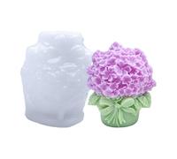4 Types Resin Flower Molds, Bloom Casting Silicone for Candle Soap Making 3D Daisy Tulip Valentine Mother Day Silicone Candle Mold for DIY Gift Soy Wax Beeswax Resin Craft (Hydrangea)