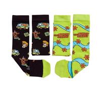 (4 UK-8 UK, Black/Green) Scooby Doo Unisex Adult The Mystery Machine Socks (Pack of 2)