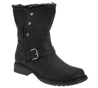 (4 UK, Black) Cats Eyes Womens/Ladies Fold Down Biker Style Ankle Boots