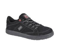 (4 UK, Black) Grafters Mens Skate Type Toe Cap Safety Trainers
