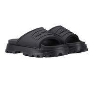 (4 UK, Black) Hunter Unisex Adult Stacked Moulded Footbed Sliders
