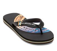 (4 UK, Black/White/Black) Quiksilver Kids Molokai Art Summer Beach Pool Sandals Thongs Flip Flops
