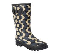(4 UK, Black/White) Regatta Womens/Ladies Orla Kiely Rain Cloud Mid Calf Wellington Boots