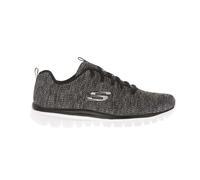 (4 UK, Black/White) Skechers Womens/Ladies Graceful Twisted Fortune Trainers
