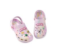 Minecraft Multi Character Clogs in Pink with Multicolour Accents | Girls' Breathable Casual Footwear | Marble Design Featuring Icons | Everyday Wear for Young Gamers - 4 UK