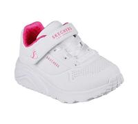 (4 UK Child, Pink/White) Skechers Girls Street Uno Lite Perforated Trainers