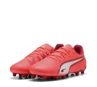 (4 UK, Red/White) Puma Childrens/Kids King Match Firm Ground Football Boots