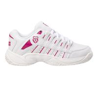 (4 UK, White) K-Swiss Mens Logo Leather Low Cut Tennis Shoes