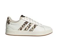 (4 UK, White/Leopard) Adidas Womens/Ladies Grand Court Platform Trainers
