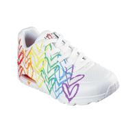 (4 UK, White/Multicoloured) Skechers Womens/Ladies Goldcrown Glitter Heart Trainers