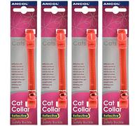 4 Units Saver Pack - Ancol - Gloss Reflective Cat Collar Red