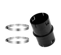 4" Universal Pipe Connector with 2Pcs Stainless Steel Clamps, Flexible Corrugated to PVC Pipe Coupling Drainage Tube Adapter for Sump Pump Discharge Systems Fits 4" SDR 35 & 4" SCH 40 Pipes