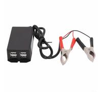 4 USB Car Charger 12V 24V DC Adapter with Clip for Phone Tablet - Fast Charging Socket for Car Motorcycle Truck SUV Van Boat RV for camper Metal Body 90cm Cable