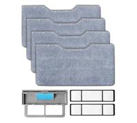 4 Vacmop Pads for Shark VacMop 2-in-1 Cordless Hard Floor Vacuum Spray Mop, Reusable Microfiber Vac Mop Pads for Shark VM200UK, VM200UKPL and VM200UKGN Model with 1 Upgraded Dirt Chamber + 2 Filters