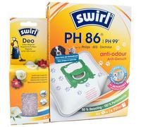 4 Vacuum Cleaner Bags + Deodorant Beads Compatible with AEG AP 4042 Ergo Classic | Compatible with Swirl PH86-96 - PH 86-96 Anti Odour | 4 Bags, Air Freshener, Accessories, Spare Parts