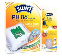 4 Vacuum Cleaner Bags + Deodorant Beads Compatible with AEG Serie - P 1... 999 | Compatible with Swirl PH86-96 - PH 86-96 | 4 Bags, Air Freshener, Accessories, Spare Parts