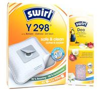 4 Vacuum Cleaner Bags + Deodorant Beads Compatible with Clatronic BS 1295, BS 1300 N, BS 1311 | Compatible with Swirl Y298 - Y 298 | 4 Bags, Air Freshener, Accessories, Spare Parts