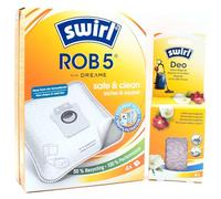 4 Vacuum Cleaner Bags + Deodorant Beads Compatible with Dreame D10 Plus Gen 1, D10 Plus Gen 2 | Compatible with Swirl ROB5 - ROB 5 | 4 Bags, Air Freshener, Accessories, Spare Parts