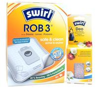 4 Vacuum Cleaner Bags + Deodorant Beads Compatible with Dreame D9 Plus, D10 Plus, D10s Plus | Compatible with Swirl ROB3 - ROB 3 | 4 Bags, Air Freshener, Accessories, Spare Parts