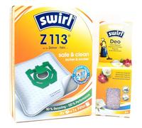 4 Vacuum Cleaner Bags + Deodorant Beads Compatible with Fakir Prestige TS 2400 Evolution, Taifun, Trend | Compatible with Swirl Z113 - Z 113 | 4 Bags, Air Freshener, Accessories, Spare Parts