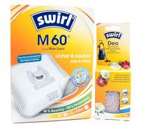 4 Vacuum Cleaner Bags + Deodorant Beads Compatible with Miele Guard L1 Parquet XL - SUSF0 | Compatible with Swirl M60 - M 60 | 4 Bags, Air Freshener, Accessories, Spare Parts