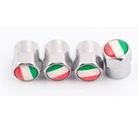 4 Valve caps Italian Flag Aluminium Italie (4 pieces set)