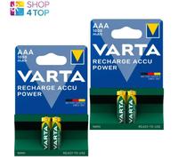 4 VARTA Recharge Battery Power AAA Batteries Lr03 1000Mah Nimh 2Bl 1.2V Hr03 New