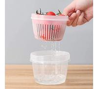 4 Vegetable Organizer Box With Drain Basket Refrigerator Food Preservation Box With Lid Transparent Drain Bowl For Chopped Green Onion Ginger Garlic Vegetables