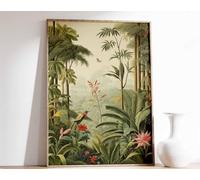 4 Vintage Botanical Print Tropical Floral Poster Henri Rousseau Floral Art Floral Decor Vintage A3 Poster on Canvas - Wall Art Home Decor Movie Poster Canvas Film Cinema Retro Vintage Cult Classic No
