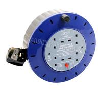 4 WAY 10M EXTENSION REEL HEAVY DUTY CASSETTE LEAD GANG MAINS SOCKET 10A 10 METRE | UK PLUG 3 PIN SOCKET OUTLET | MULTI SOCKETS | 10M HEAVY DUTY WINDING CABLE | TANGLE-FREE